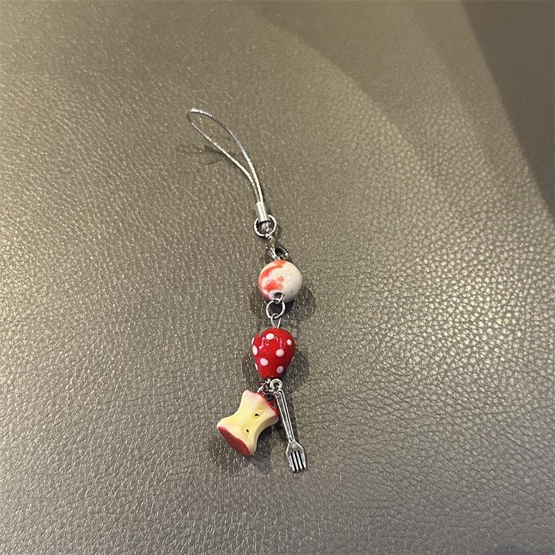 Japanese Korean Cute Apple Lanyard Pendant for USB Drives, AirPods, Earphones, and Bags