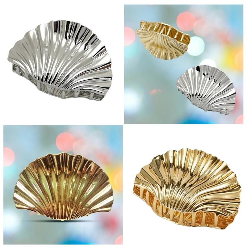 Elegant Alloy Hair Claw Clip Hairpins Decorative Hairpins Shell Shapes Hair Clip Accessories for Sophisticated Looks
