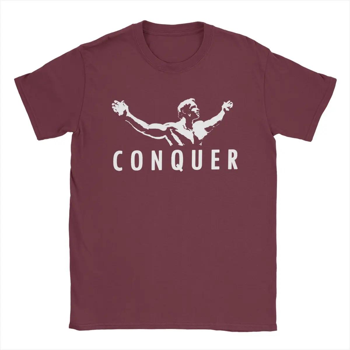 

Мужские футболки Arnold Schwarzenegger Conquer, 100% хлопок, классная футболка с коротким рукавом и круглым вырезом, летние футболки XXXXXL бордовый