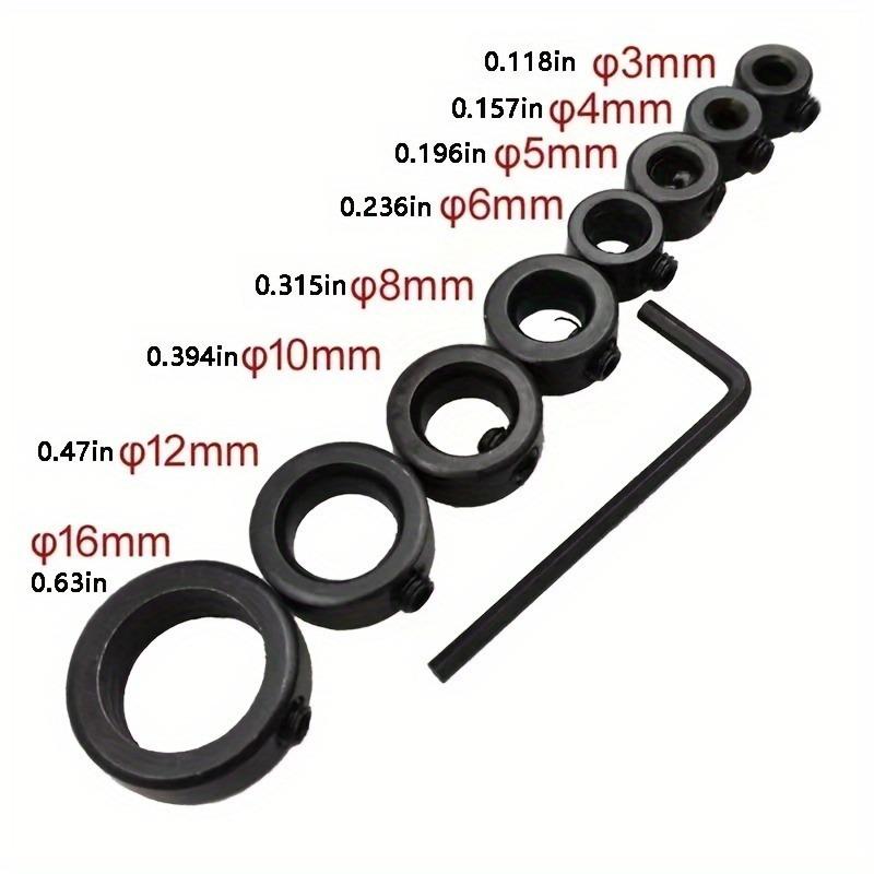 9-teiliges Bohrerpositionierer-Set - Kleiner Schraubenschlüssel, Tiefenanschlagring & Bohrerbegrenzer für die Holzbearbeitung