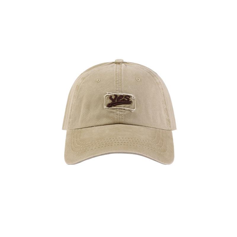 Washed Embroidered Letters Soft Top Baseball Hat for Women's Autumn New Versatile Sun Visor Couple's Baseball Hat