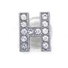 Charms Scarpe Diamante Strass Scintillante Lettera Argento Cristallo Alfabeto Decorazioni Scarpe Gioielli Slider Braccialetto Braccialetti