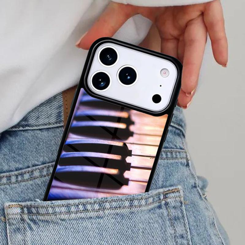 Piano Keys Vintage Music Notes Phone Case for iPhone 17ProMax 12 13 14 15 16e 17 Pro Max Plus Air Cover