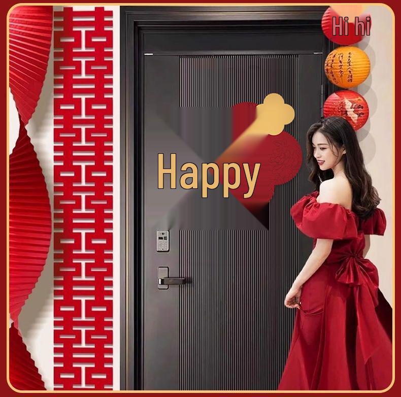 Double Happiness Wedding Room Decoration Set with Door Stickers