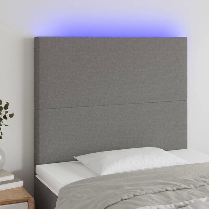 VidaXL LED Headboard Bedroom Furniture Single Bed Accessory Headboard Bed Frame Interior Dark Grey 3122119