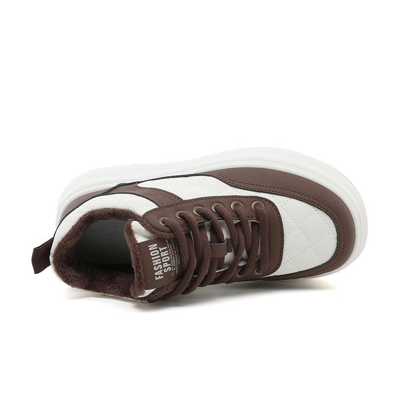 XY nouvelles chaussures de sport automne et hiver semelles épaisses chaudes et velours décontractées assorties aux couleurs bout rond chaussures de planche à roulettes