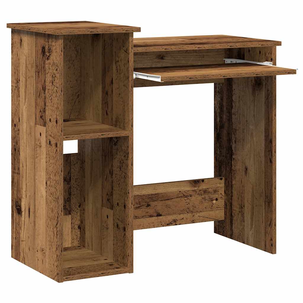 Vidaxl Desk With Shelves, Old Wood, 84X40X78 Cm