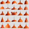 OEING Orange Industrial Pot Lid Pendant Lamp