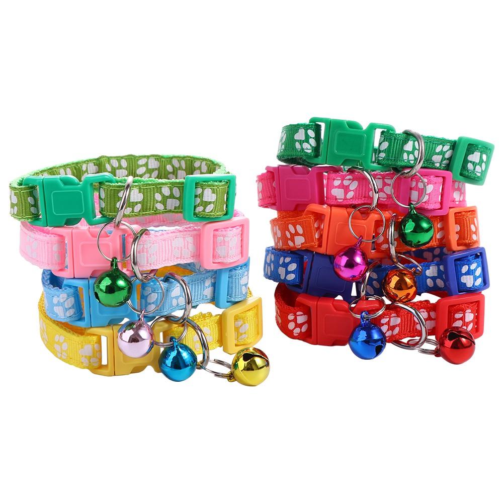 Lovely With Bell Cat Paw Print Easy Wear Pet Collar Grooming Accessories Pet Supplies Cat Necklace