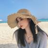 1pc Women's Wide-Brimmed Straw Hat,Fashionable and Portable Sun Hat for Spring and Summer Seasons,Perfect for Beach Vacations