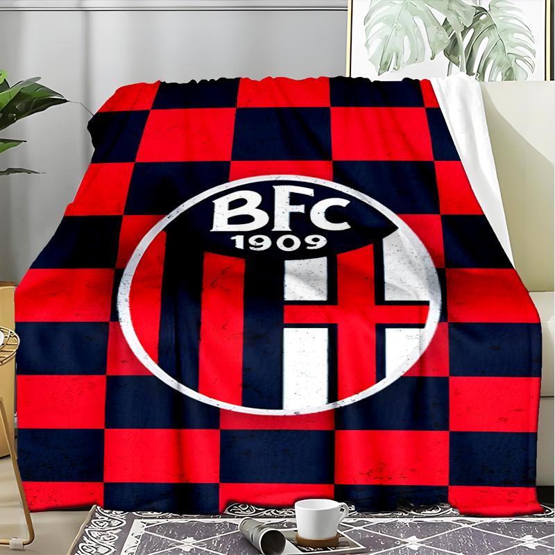 1 Stück AC Mailand Fußballverein Aufdruck Weiche Flanelldecke Überwurf für Schlafzimmer Wohnzimmer Sofa Camping Reise Fan Geschenke Weihnachtsgeschenke