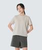 SNOWPEAK APPAREL Sorona Women'S Semi-Crop Short Sleeve T-Shirt (S26Mwfts05) Sand Beige