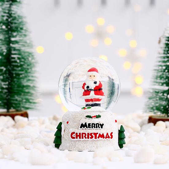 Christmas Snow Globe with Colorful Lighting Lovely Shape Desktop Decor Santa Claus Snowman Glass Ball Ornament Children Gift