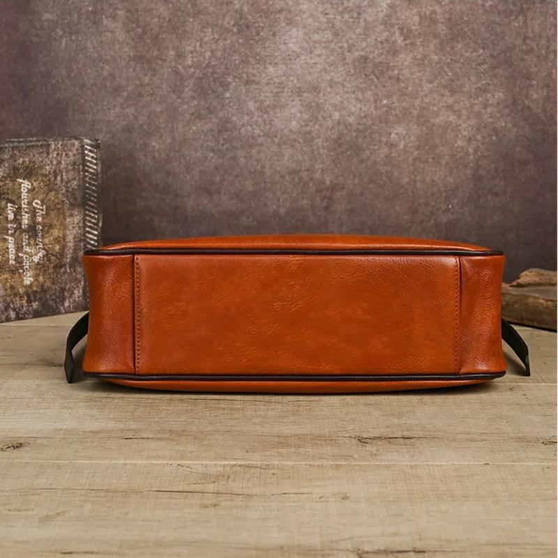Johnature Genuine Leather Retro Women's Bag Solid Color Soft Cowhide Large Capacity Shoulder Crossbody Bag