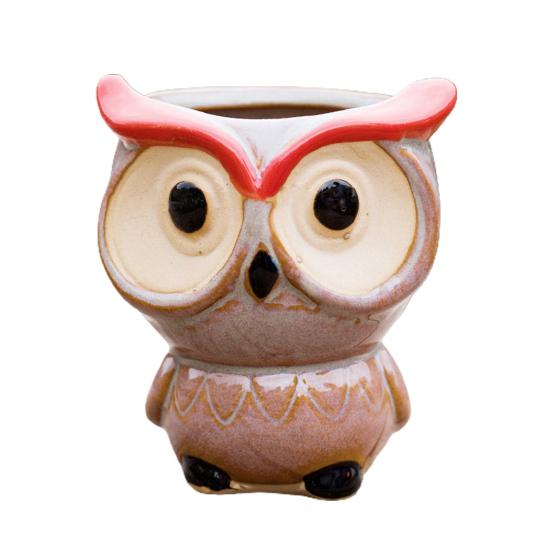 

Owl Flower Pot Clear Texture Ventilation Lovely Appearance Ceramic Drainage Holes Plant Flower Big Eyes Home Flower Succulent Pot Household Stuff 1