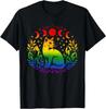 Gay Pride Cat Moon Phases Rainbow Flag LGBTQ Ally LGBT Women T-Shirt