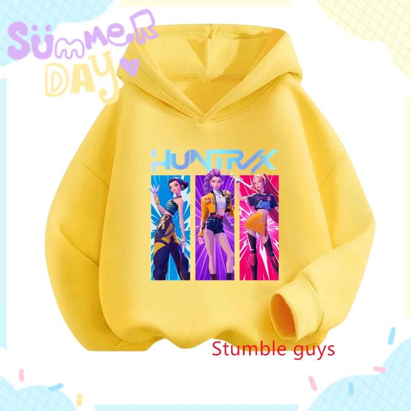 K-pop Demon Hunter Girl Kids Sweatshirt Autumn/Winter Christmas Soft and Warm Santa Claus Print Comfortable Pullover