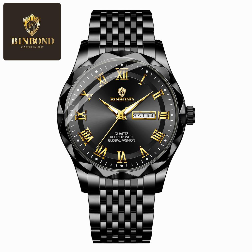Men's Waterproof Luminous Business Watch Double Calendar Dial Quartz Watch