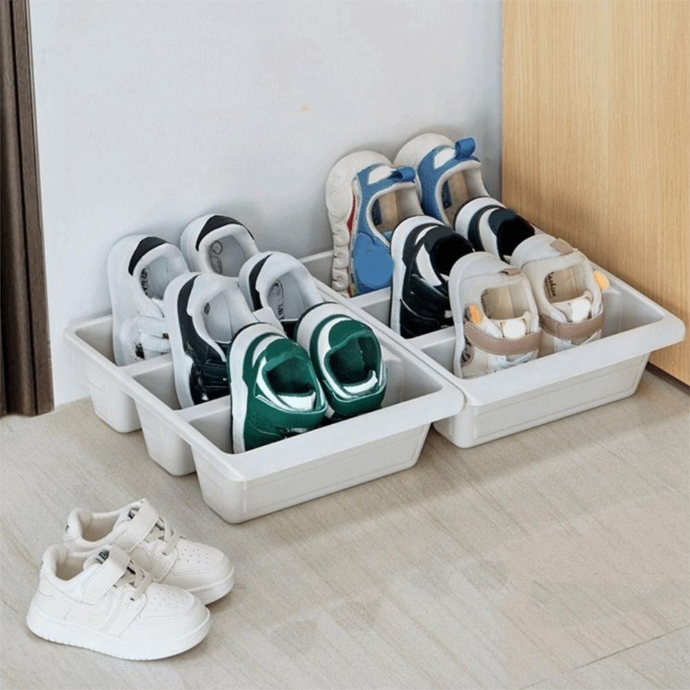 2PCS Nordic Style Oblique Plug-In Shoe Storage Rack Plastic Vertical Slippers Rack  Bedside