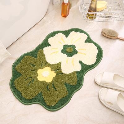 Neu Kleine Frische Badezimmer Beflockung Saugfähigen Teppich Boden Matte Toilette Zu Hause Nicht-slip Matte Schlafzimmer