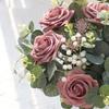Künstliche Blumen 25 Stück Echt Aussehende Altrosa Schaumstoff Falsche Rosen mit Stielen für DIY Hochzeitssträuße Brautparty Mittelstücke