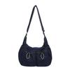 New fashionable and personalized women's large-capacity shoulder bag, washed denim messenger bag, retro women's bag, underarm bag.