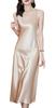 Syvent Long Satin Underwear Slip Petticoat Camisole Glossy Sexy Smooth Dress Pajamas Women's