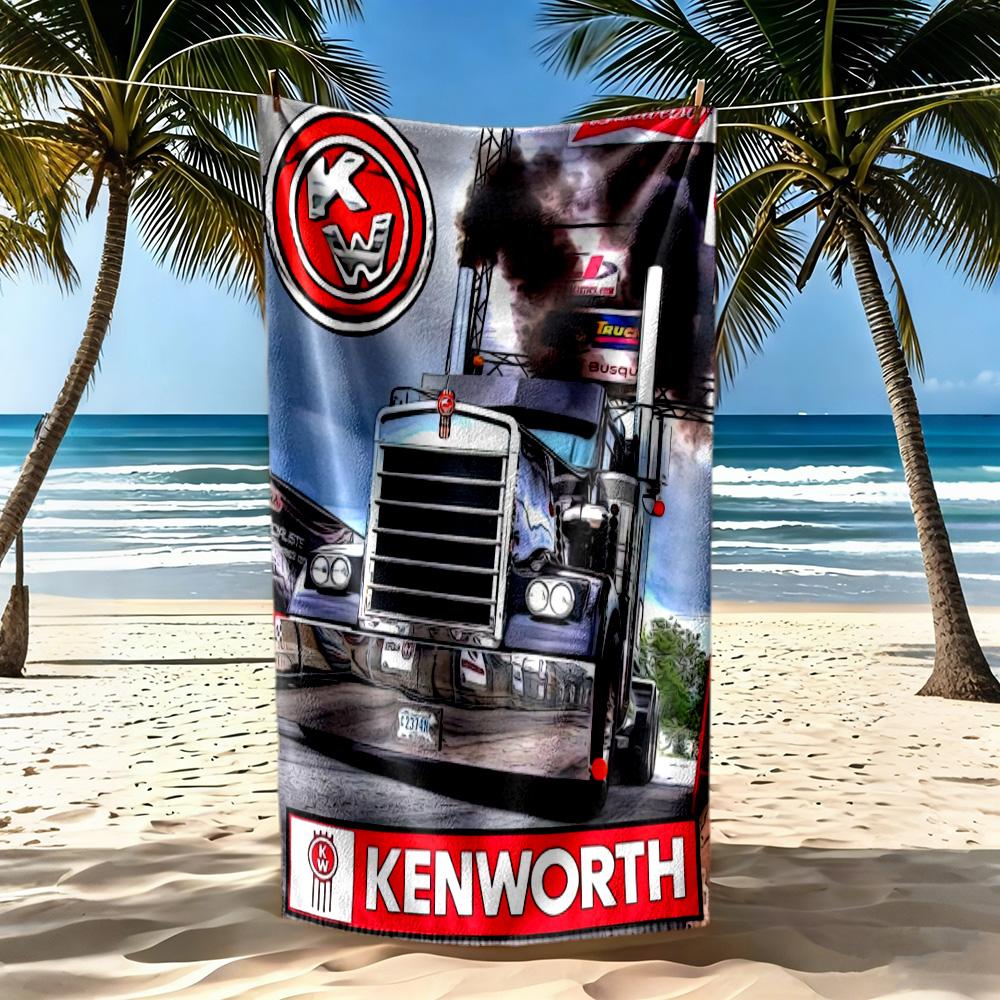 Kw Heavy Trucks Beach Towel Quickdry Soft Microfiber Comfortable Lightweight Portable For Swimmingbeachcamping Travel Beach Accessoriesgym