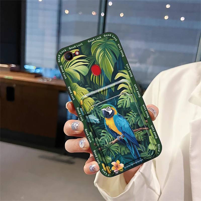 Cartoon Card Slot Phone Case For OPPO F7 Back Cover TPU Protective Anti-knock Cute Card Bag Soft Case Dirt-resistant