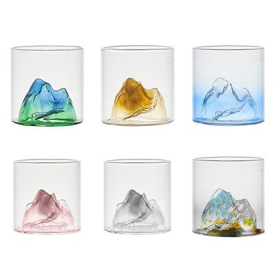 Skleněný pohár Tlusté dno Creative Mountain Range Design Vysoký borosilikátový pohár