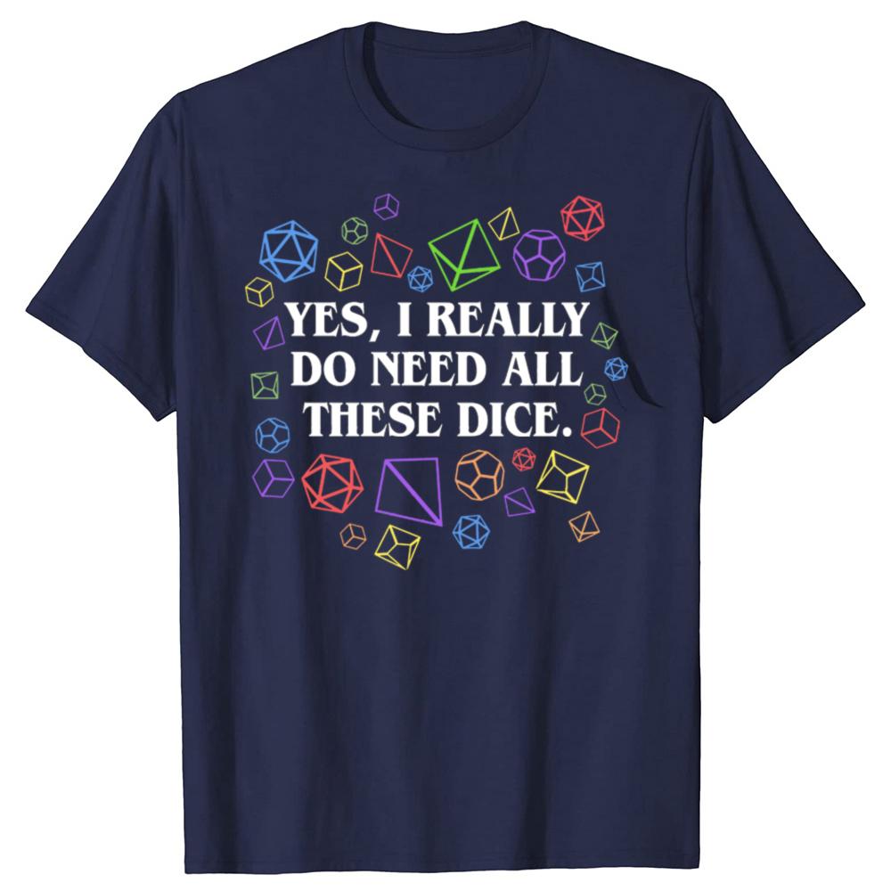 Men Women Dungeon And Dragon Dice Tabletop RPG T Shirts Accessories DND Game 100% Cotton T-shirt Clothes Fashion Tee Shirt