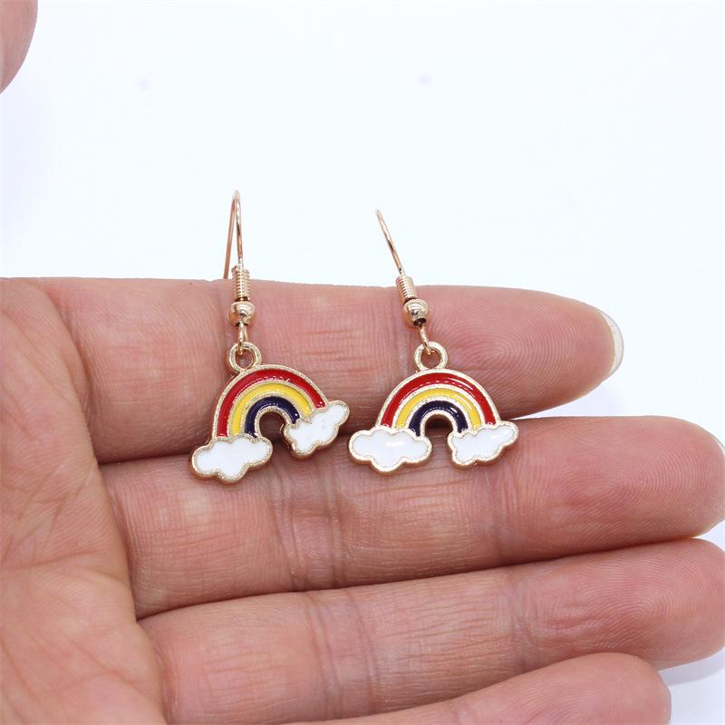 Trendy Rainbow Bridge Cloud Earrings: Cute, Cool Accessory for Hot Girls