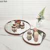 Stainless Steel Mirror Tray Leather Storage Trays Decorative Plate Jewelry Tray Tea Trays Display Stand Cake Dessert Plate Dish