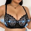 U-shaped Back Ultra-thin Lace Large Size Underwear Sexy Breathable Push-up Anti-sagging Steel Ring Bra