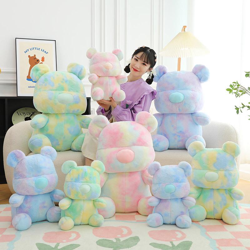 Violent colorful bear plush toy tie-dye teddy bear doll children's birthday gift activity