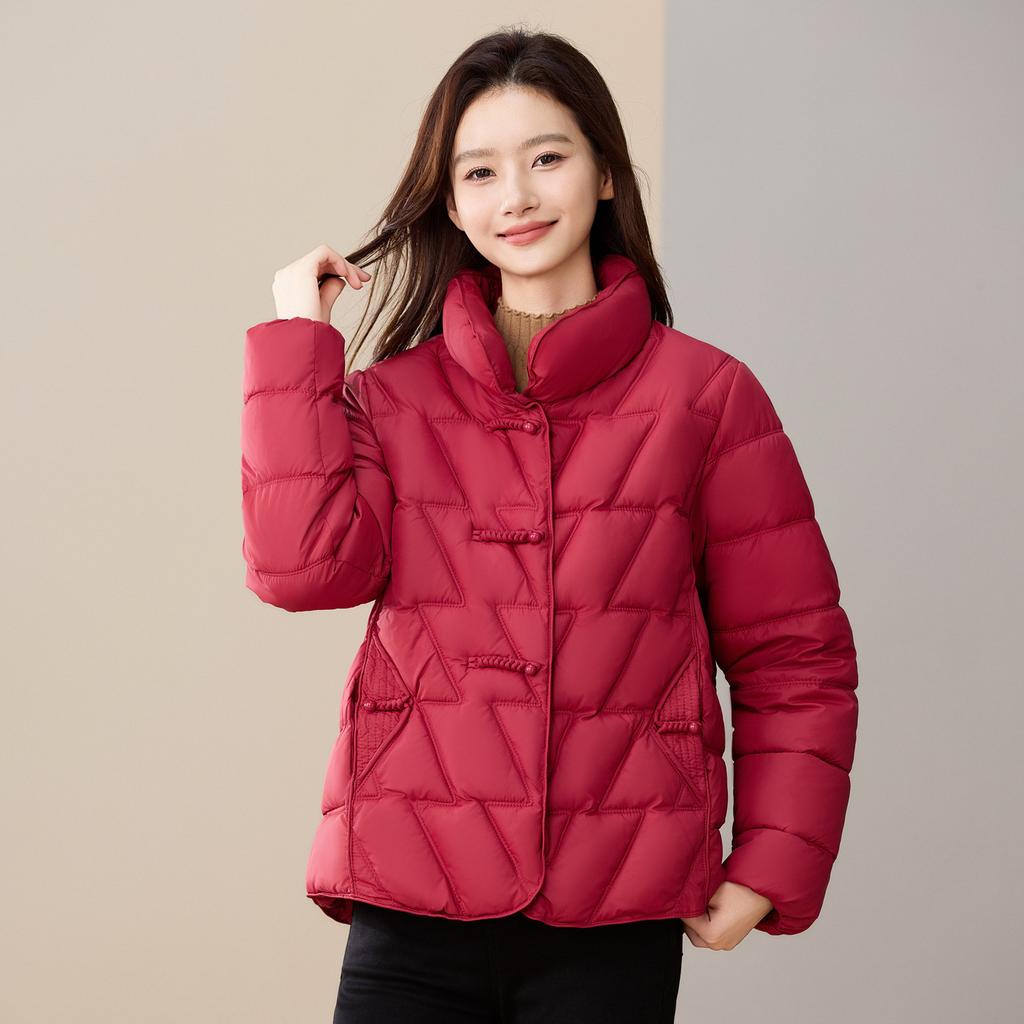 Women's Short Collar Cotton Jacket 2025 New Style Fashion Cotton Coat with Chinese Traditional Design Thick Outerwear