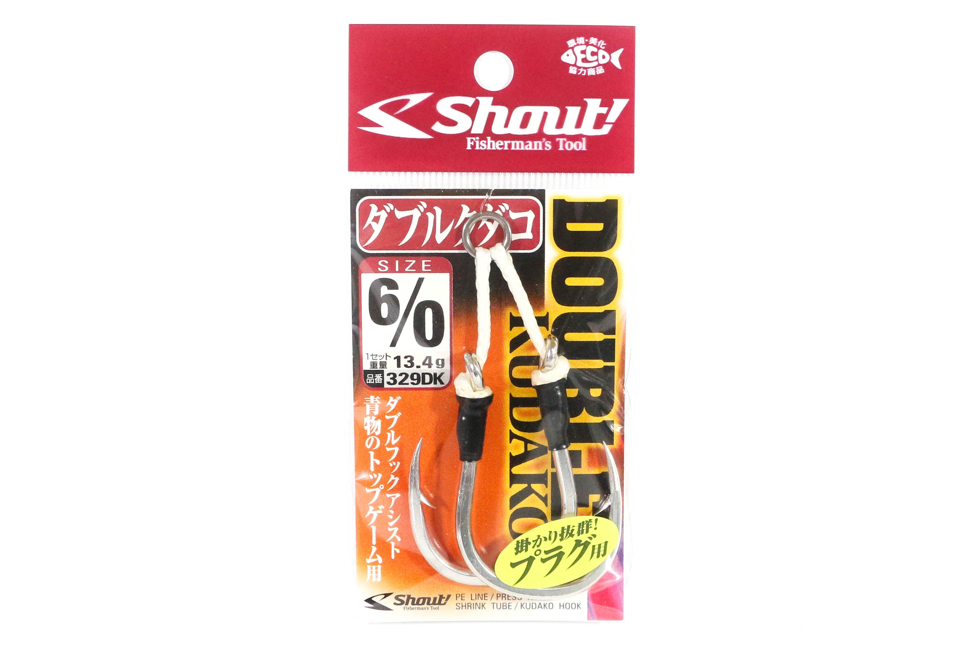 

Shout 329-DK Двойной крючок Kudako Silver Assist Rigged, размер 6/0 (4596)