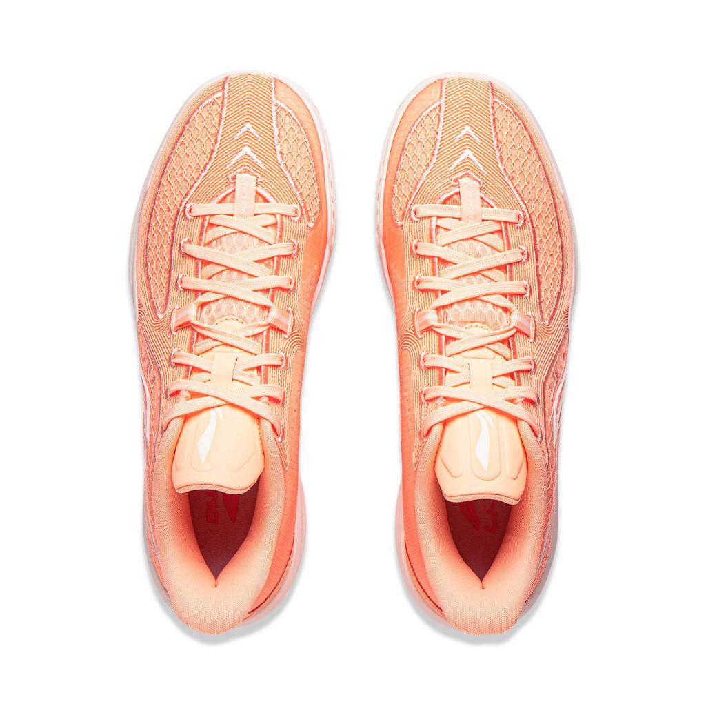 new LiNing Cushioning, Slip Resistant, And Breathable Low Top Basketball Shoes Men's Fluorescent Soft Orange