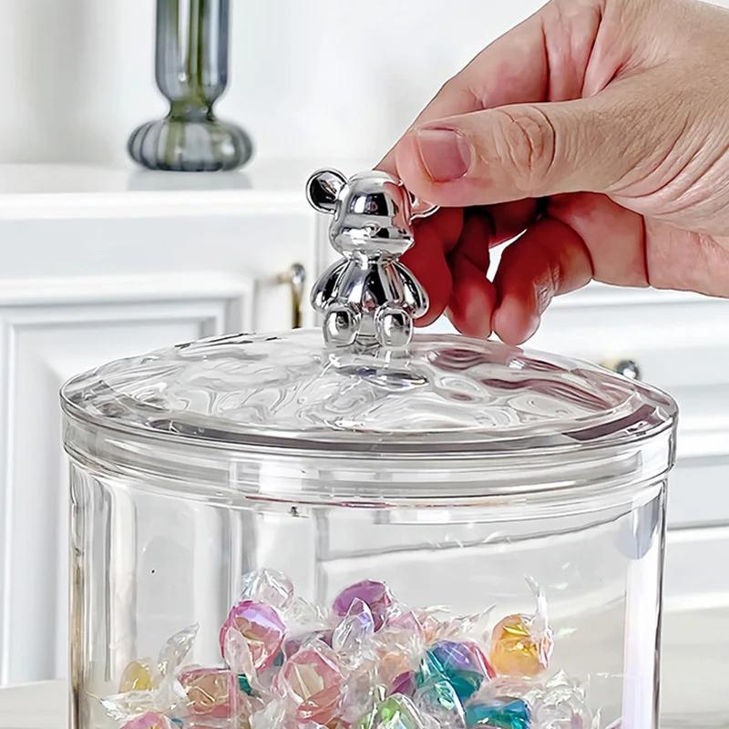 Cute Bear Food Container Kitchen Grains Storage Jar Tea Coffee Beans Airtight Jar Candy Nuts Storage Box Tea Spices Bottles