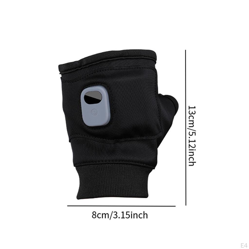 Heated Gloves Fingerless 3 Levels Adjustable Hand Warmers for Work Hiking Riding