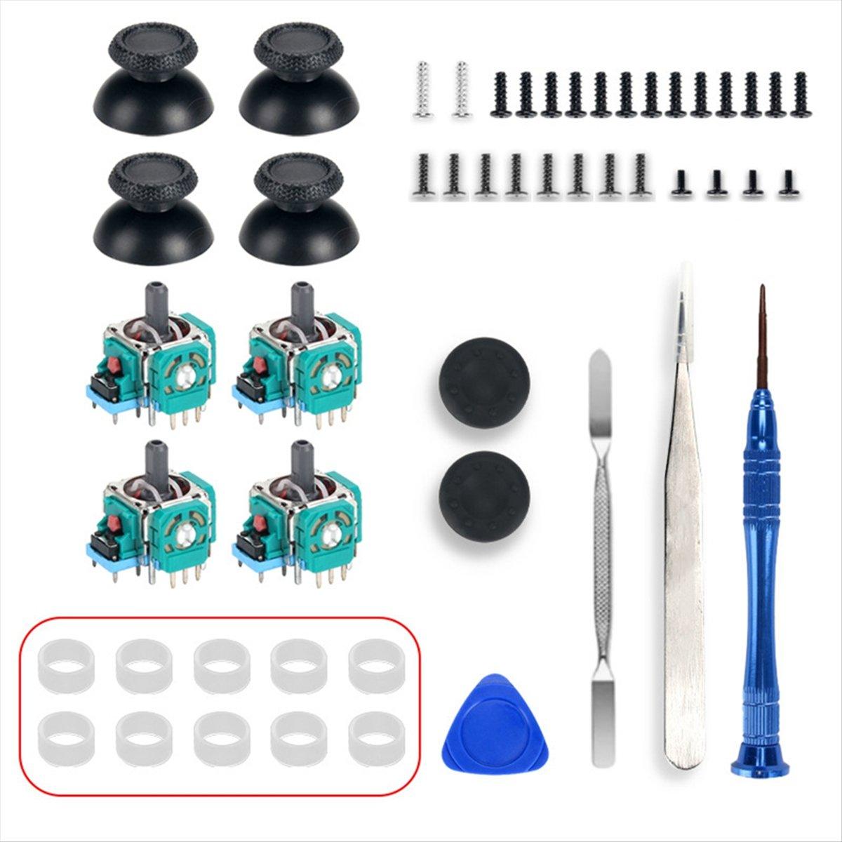 2025 New 4PCS Analog Joystick with Joystick Caps for Controller 3D Analog Joystick Potentiometer with 10 Joystick Rubber Ring China Mainland