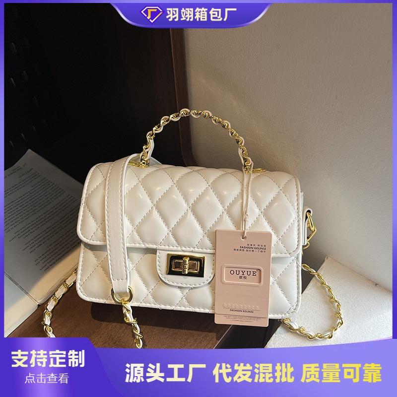 Spring new diamond simple fashion casual trend shoulder crossbody portable small square bag women