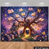 2D Enchanted Book Tree Backdrop Purple Sky Magic Story Book Background