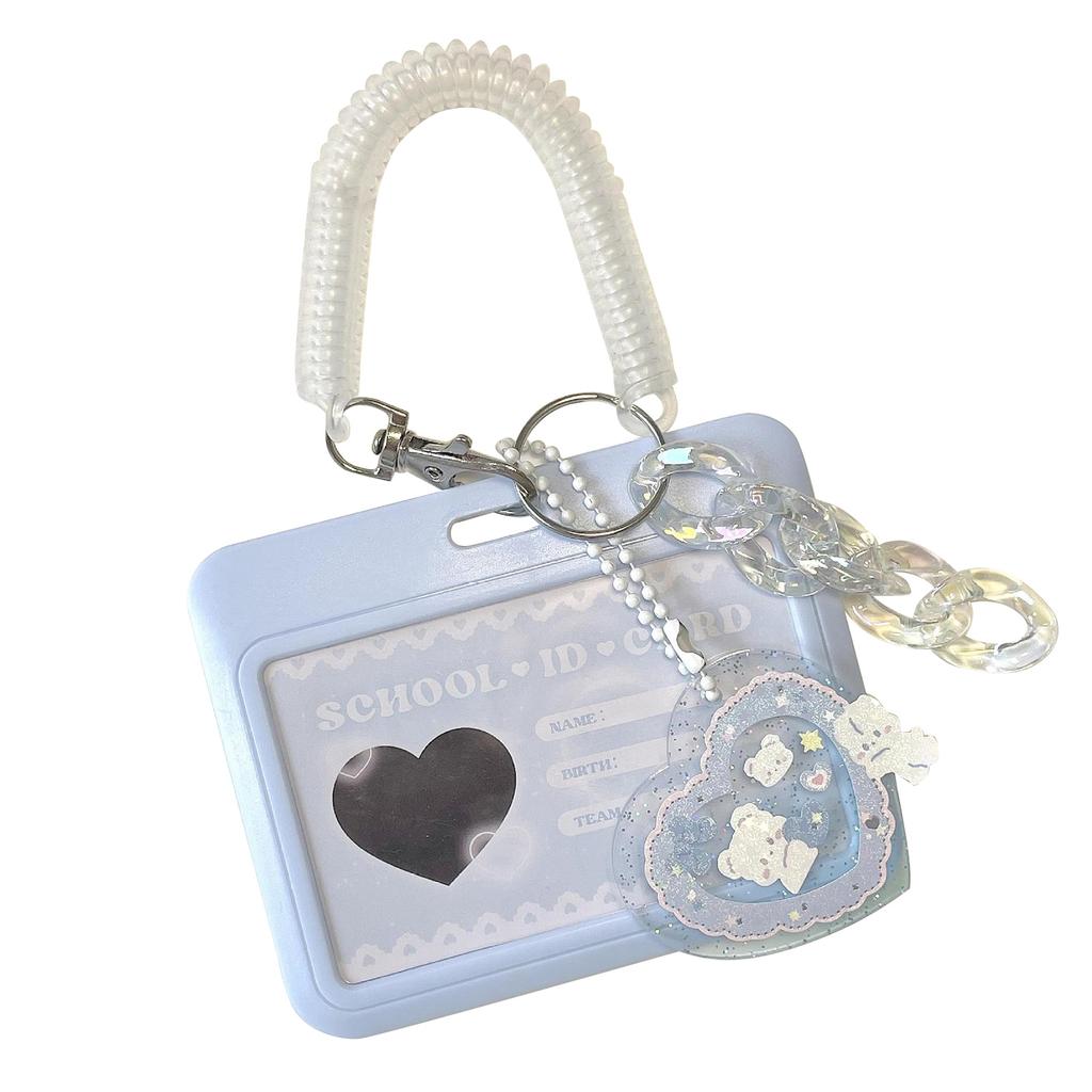 Durable & Waterproof Photocard Holders Keychain ID Badge Holder Bus Card Student School Supplies ID Credit Card Hold