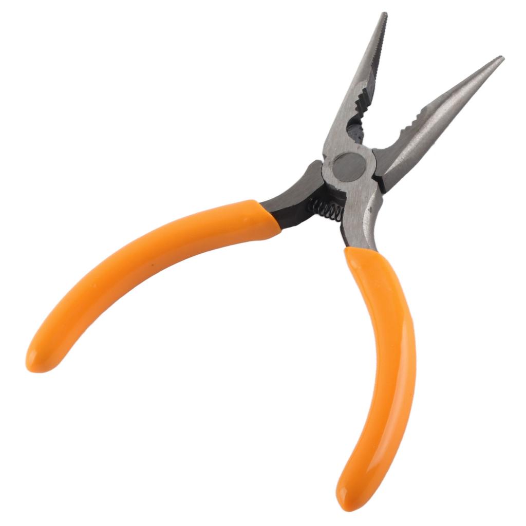 5 Inches Toothed Needle Nose Pliers Tapered Serrated Jaws Long Nose Needle Plier
