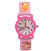 Children Watch Cartoon Pattern Waterproof PVC Strap Quartz Children WatchPink
