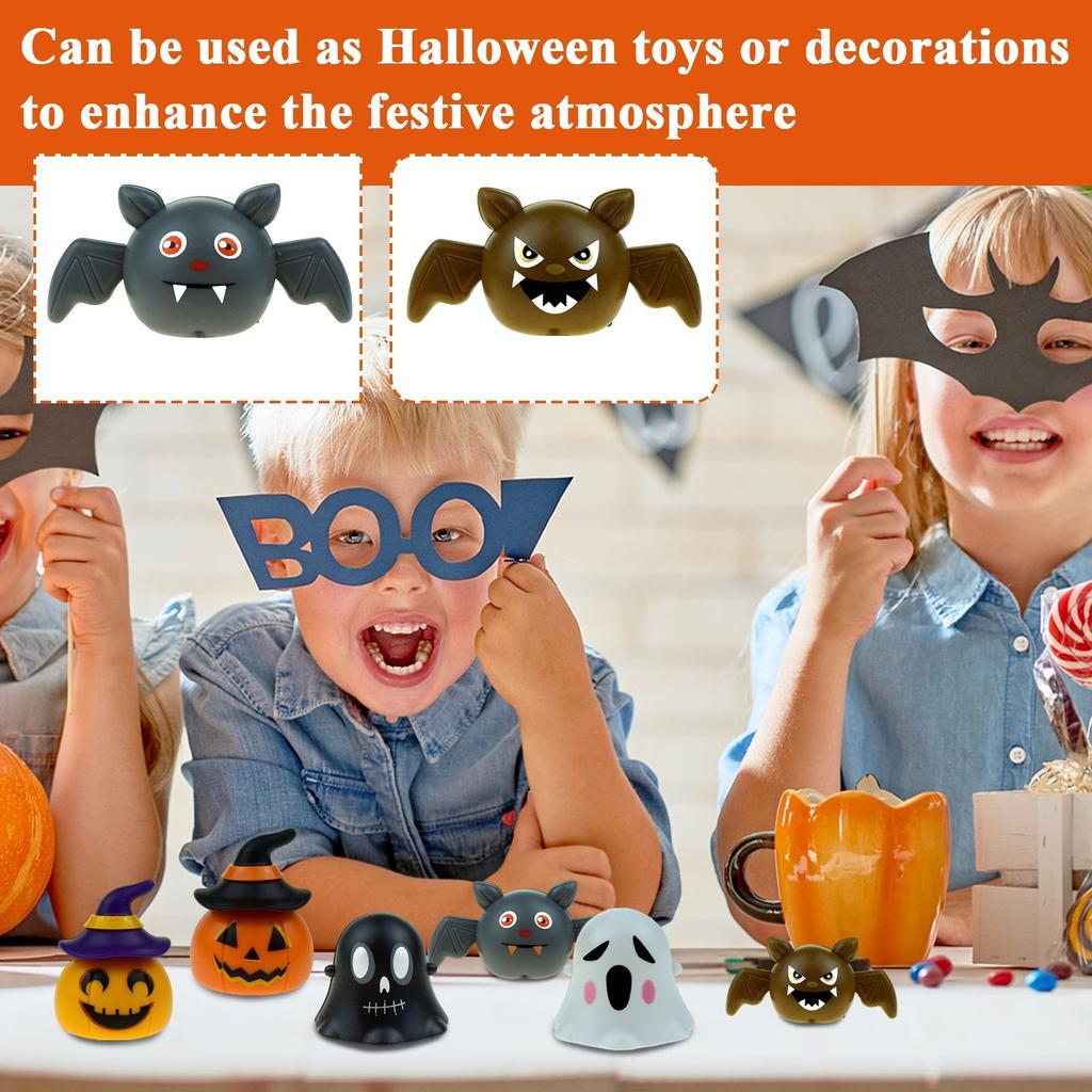 Halloween Pull Back Cars, Assorted Eyeball Pumpkin Car Toys Halloween Friction Powered Racing Cars Vehicle Toy For Kids Halloween Bag Fillers Tre