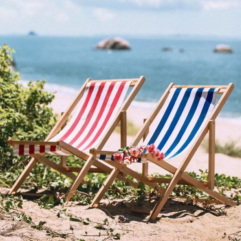Qiuqiao Foldable Solid Wood Canvas Beach & Lounge Chair