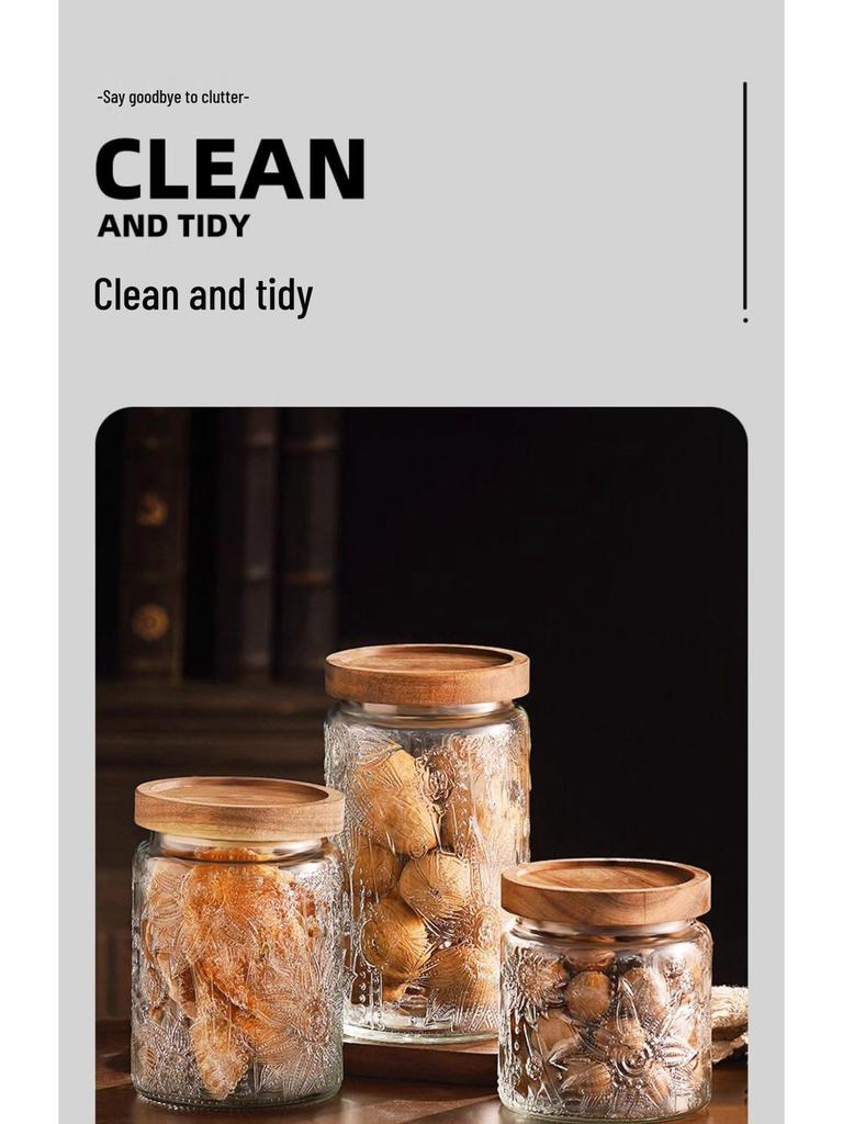 Luftdichtes Glasvorratsglas für Snacks, Trockenfrüchte, Tee, Zucker und Getreide