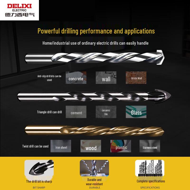 DELIXI ELECTRIC Impact Drill Bit & Hole Saw Set